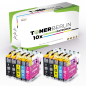 Preview: 10er Multipack Set kompatibel für Brother LC-223 Druckerpatronen (4x Schwarz, 2x Cyan, 2x Magenta, 2x Gelb)