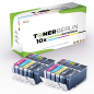 Preview: 10er Multipack Set Rebuilt Druckerpatronen kompatibel für Canon PGI-550PGBKXL CLI-551BKXL CLI-551CXL CLI-551MXL CLI-551YXL (2x Pigment Schwarz, 2x Schwarz, 2x Cyan, 2x Magenta, 2x Gelb)