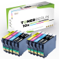 Preview: 10er Multipack Set Rebuilt Druckerpatronen kompatibel für Epson T2991 T2992 T2993 T2994 (4x Schwarz, 2x Cyan, 2x Magenta, 2x Gelb)
