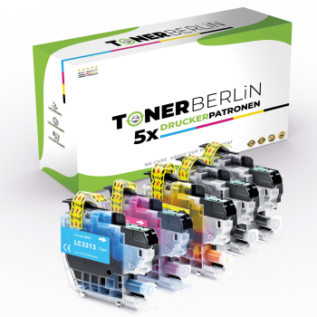 5er Multipack Set Kompatibel für Brother LC-3213 Druckerpatronen (2x Schwarz, 1x Cyan, 1x Magenta, 1x Gelb)