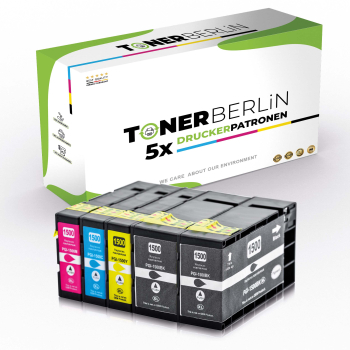 5er Multipack Set Rebuilt Druckerpatronen kompatibel für Canon PGI-1500XLBK PGI-1500XLC PGI-1500XLM PGI-1500XLY (2x Schwarz, 1x Cyan, 1x Magenta, 1x Gelb)