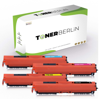 4er Set Rebuilt Toner kompatibel für HP 130A CF350A CF351A CF352A CF353A Schwarz, Cyan, Magenta, Gelb