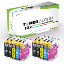 10er Multipack Set kompatibel für Brother LC-223 Druckerpatronen (4x Schwarz, 2x Cyan, 2x Magenta, 2x Gelb)